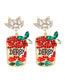 Fashion Mixed Color Alloy Diamond Geometric Cold Drink Cup Stud Earrings