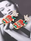 Fashion Mixed Color Alloy Diamond Geometric Cold Drink Cup Stud Earrings