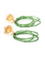 Fashion Green Glass Crystal Tube Braided Flower Stud Earrings