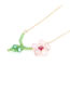 Fashion Mixed Color Glass Crystal Woven Floral Necklace
