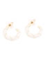 Fashion White Geometric Texture Drip Oil C-shaped Earrings