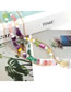 Fashion Color Gravel Beaded Medal Double Layer Necklace
