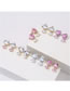 Fashion Golden Pink Diamond Copper Gold Plated Diamond Heart Stud Earrings