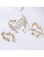 Fashion 8 Peach Hearts In White Gold Copper Inlaid Zirconium Heart Earrings