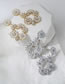 Fashion White Gold Copper Inlaid Zirconium Flower Stud Earrings