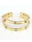 Fashion 1# Bronze Zirconium Geometric Open Bracelet