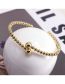 Fashion 4# Brass Gold Plated Bead Geometric Open Bracelet