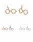 Fashion Rose Gold Titanium Geometric Cutout Glasses Stud Earrings