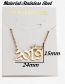 Fashion 2019 Steel Color Titanium Crown Number Necklace