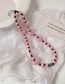 Fashion Pink Plastic Striped Beads Heart Beaded Phone Chain