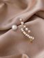 Fashion Gold Copper Diamond Pearl Asymmetric Stud Earrings