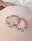 Fashion A Pink Crystal Beaded Puppy Moon Bow Bracelet