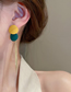 Fashion Yellow Green Geometric Contrast Panel Fringe Drop Earrings