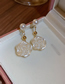 Fashion White Pearl Camellia Stud Earrings