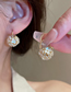 Fashion Gold Alloy Diamond Flower Ball Earrings