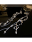 Fashion Silver Pearl Crystal Beaded Tassel Headband