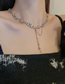 Fashion 3# Necklace--silver Irregular Chain Moonlight Crystal Tassel Necklace