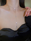 Fashion Silver Bronze Zirconia Tassel Necklace With Waterdrops