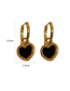 Fashion Gold Pure Copper Double Sided Heart Earrings