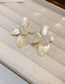 Fashion White Pearl Flower Stud Earrings