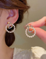 Fashion 36# Ear Hook-gold Geometric Diamond Knotted Pearl Stud Earrings