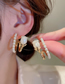 Fashion Gold Pearl Tulip C-shaped Double Layer Earrings