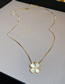 Fashion Necklace - Gold Pure Copper Cat's Eye Flower Necklace