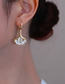 Fashion Ear Buckles - White Geometric Zirconium Cat Eye Ginkgo Leaf Earrings