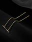Fashion Ear Wire - Gold Alloy One Word Tassel Ear Wire