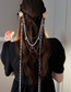 Fashion Grab Clip - Gold Acrylic Diamond Pearl Flower Long Fringe Hair Clip