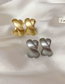 Fashion Gold Metal Geometric Cross Stud Earrings
