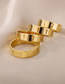 Fashion 1 Gold Stainless Steel Openwork Cross Ring