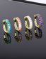 Fashion Purple Bronze Zirconium Geometric Ring