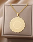 Fashion 2-gold Stainless Steel Geometric Round Necklace