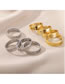 Fashion 2 Platinum Stainless Steel Geometric Cutout Ring