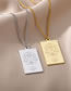 Fashion Golden Aries Stainless Steel Zodiac Square Necklace