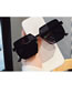 Fashion Transparent Dark Tea Double Tea Pc Square Large Frame Sunglasses