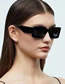 Fashion Glitter Black And White Pc Square Small Frame Sunglasses