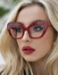Fashion Deep Wine Red On Top Transparent On The Bottom Pc Cat Eye Large Frame Flat Mirror