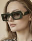 Fashion Dark Green And White Small Frame Rice Nail V Shape Sunglasses