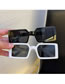 Fashion Solid White All Grey Pc Square Large Frame Sunglasses