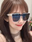 Fashion Solid White Ash Pc Square Large Frame Sunglasses