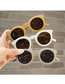 Fashion Golden Tea Tablets Pc Round Large Frame Sunglasses