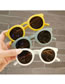 Fashion Grey Frame Grey Sheet Pc Round Large Frame Sunglasses