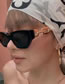 Fashion Rice Frame Tea Slices Metal Cat Eye Small-frame Chain Leg Sunglasses