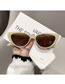 Fashion Bright Black Tea Tablets Cat Eye Small Frame Sunglasses