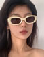 Fashion Solid White Ash Cat Eye Oval Small Frame Sunglasses