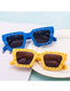 Fashion Floral Frame Double Gray Pc Hollow Square Large Frame Sunglasses