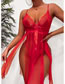 Fashion Red Lace Slip Dress