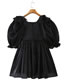 Fashion Black Bow Puff Sleeve Dress